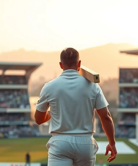 Illustration: cricket scene for Sachin Tendulkar