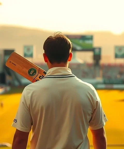 Illustration: cricket scene for Shahid Afridi