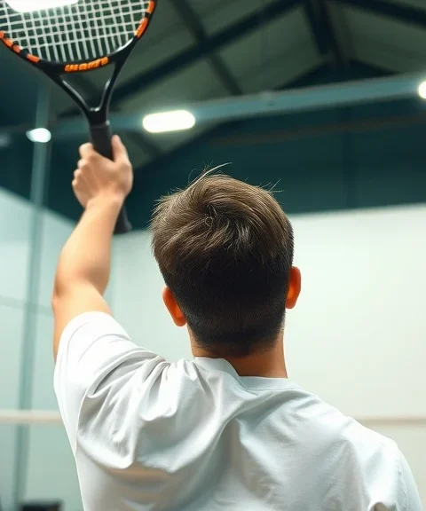 Illustration: squash scene for Jahangir Khan